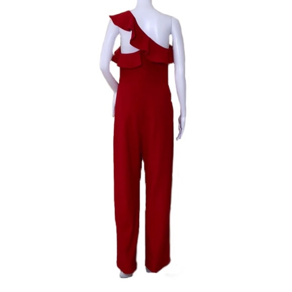 One Shoulder Ruffle Jumpsuit - Picture 4 of 6